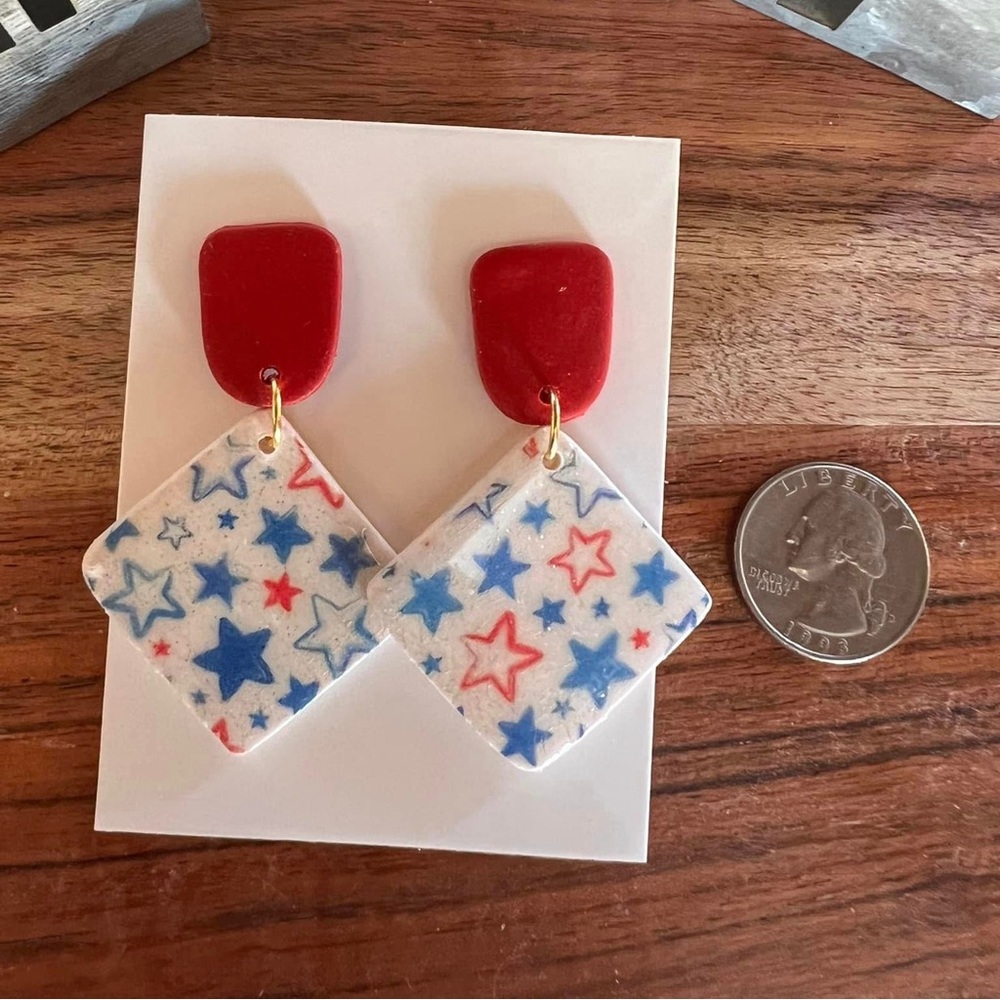 Polymer clay dangle earrings